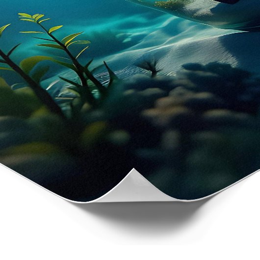 Schip in een fles in de oceaan poster (Hoek)