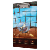 Schip in een fles op zee klembord (Links)