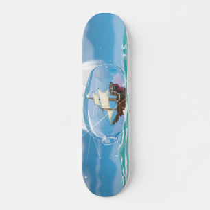 Schip in een fles op zee persoonlijk skateboard