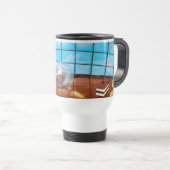 Schip in een fles op zee reisbeker (Voorkant rechts)