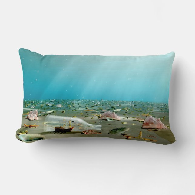 Schip-in-een-fles wrak Pillow Kussen (Voorkant)