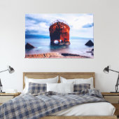 Schip in een oceaankalk canvas afdruk (Insitu (Slaapkamer))