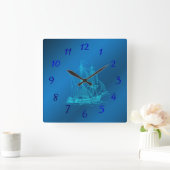 schip in het blauw kijkt vierkante klok (Huis)