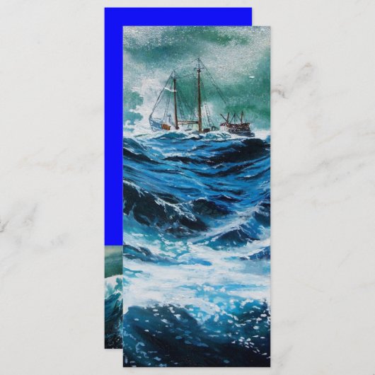 Schip in het Zee in Storm (Voorkant / Achterkant)