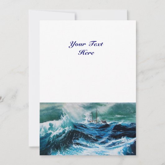 Schip in het Zee in Storm (Achterkant)