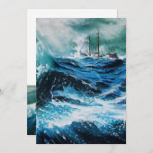 Schip in het Zee in Storm (Voorkant / Achterkant)