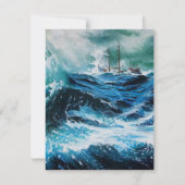 Schip in het Zee in Storm (Voorkant)