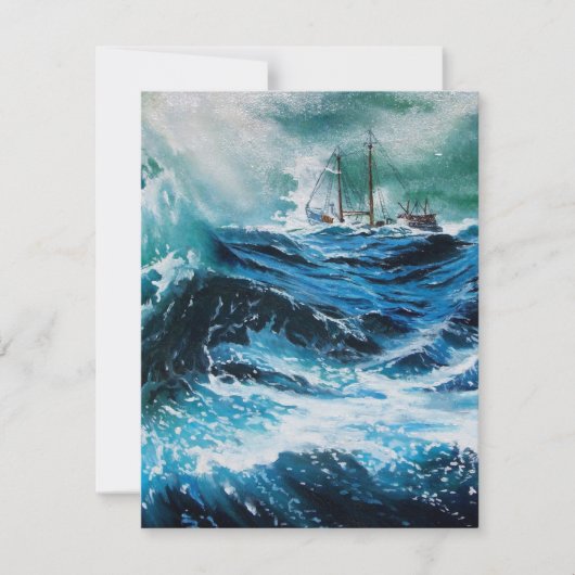 Schip in het Zee in Storm (Voorkant)