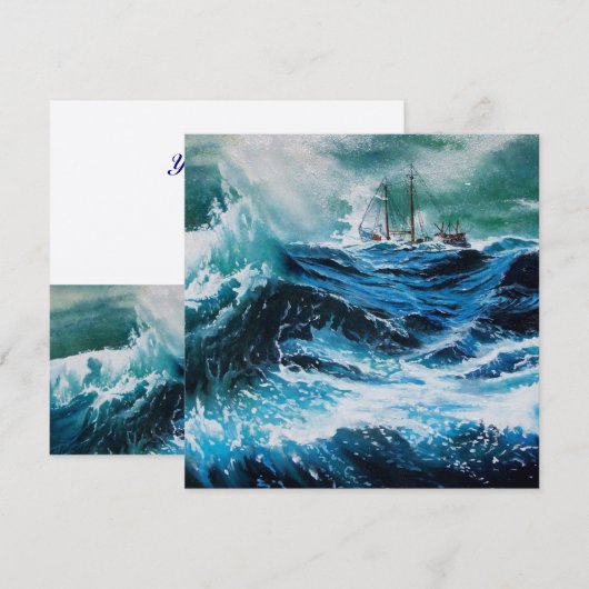 Schip in het Zee in Storm (Voorkant / Achterkant)