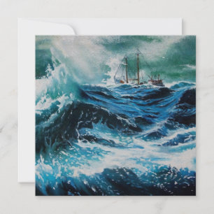 Schip in het Zee in Storm