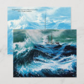 Schip in het Zee in Storm Briefkaart (Voorkant / Achterkant)