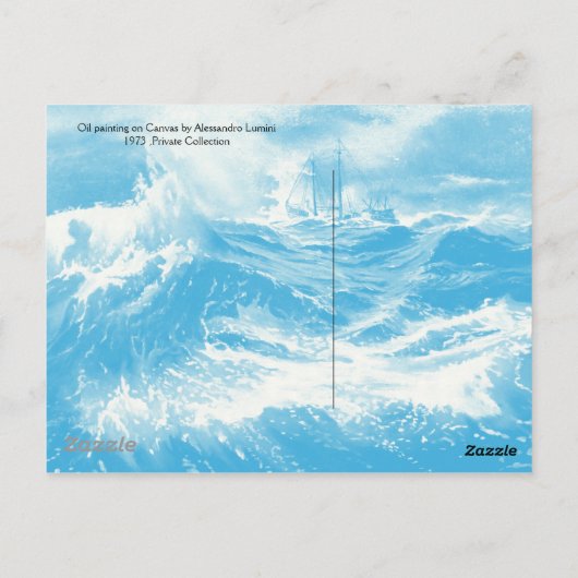 Schip in het Zee in Storm Briefkaart (Achterkant)