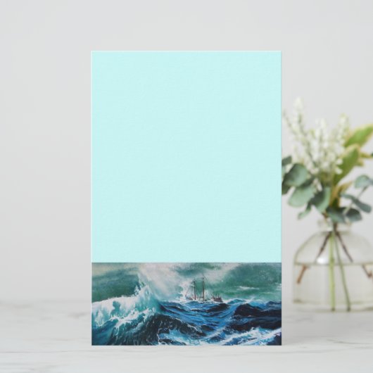 Schip in het Zee in Storm Briefpapier (Staand voorkant)