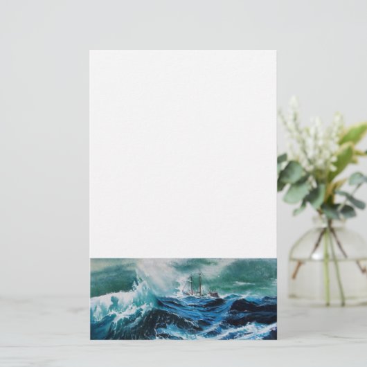 Schip in het Zee in Storm Briefpapier (Staand voorkant)
