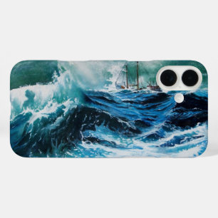 Schip in het Zee in Storm iPhone 16 Plus Hoesje
