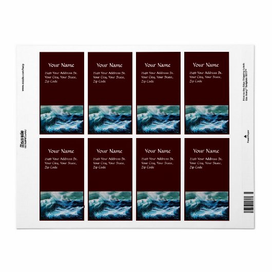 Schip in het Zee in Storm Etiket (Full Sheet)