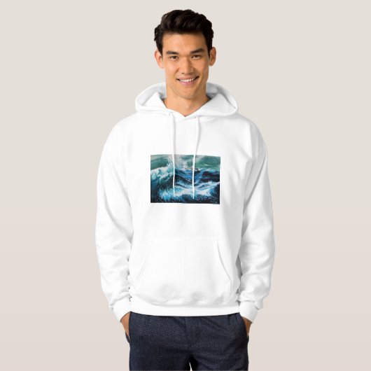 Schip in het Zee in Storm Hoodie (Voorkant volledig)