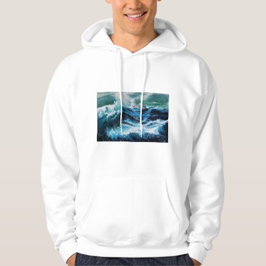 Schip in het Zee in Storm Hoodie (Voorkant)