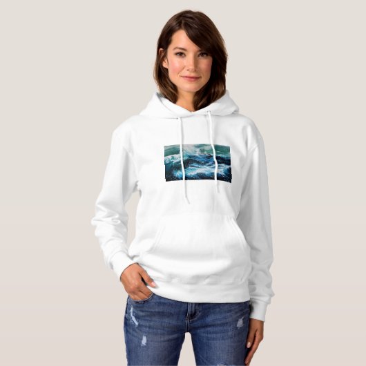Schip in het Zee in Storm Hoodie (Voorkant volledig)