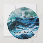 Schip in het Zee in Storm Kaart (Voorkant)