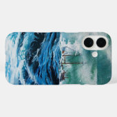 Schip in het Zee in Storm / marineblauw Case-Mate iPhone Case (Achterkant (horizontaal))