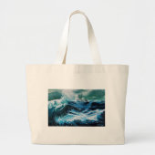 Schip in het Zee in Storm, Nautical Grote Tote Bag (Voorkant)