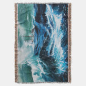 Schip in het Zee in Storm, Nautical, Navy Blue Deken (Voorkant Verticaal)