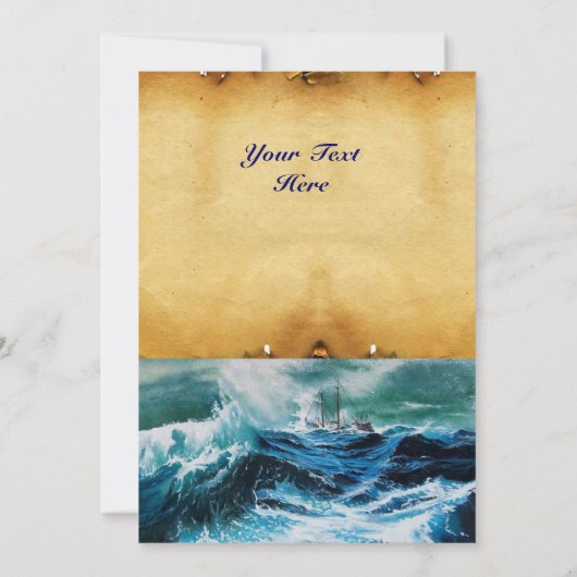 Schip in het Zee in Storm, perkament (Achterkant)