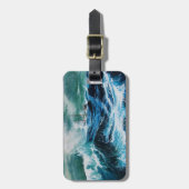 Schip In het Zee in Storm Perkament Bagagelabel (Voorkant verticaal)