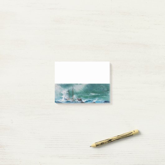 Schip in het Zee in Storm Post-it® Notes (Op bureau)