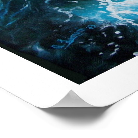 Schip in het Zee in Storm Poster (Hoek)