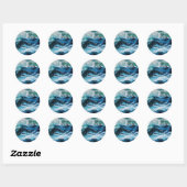 Schip in het Zee in Storm Ronde Sticker (Vel)
