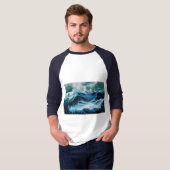 Schip in het Zee in Storm T-shirt (Voorkant volledig)