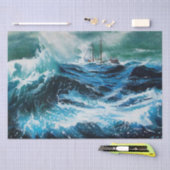 Schip in het Zee in Storm Tissuepapier (Craft)