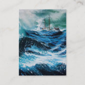Schip in het Zee in Storm Visitekaartje (Achterkant)