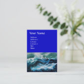 Schip in het Zee in Storm Visitekaartje (Staand voorkant)
