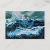 Schip in het Zee in Storm Visitekaartje (Achterkant)