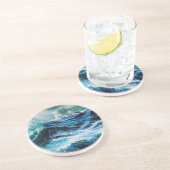 Schip in het Zee in Storm Zandsteen Onderzetter (Zijkant)