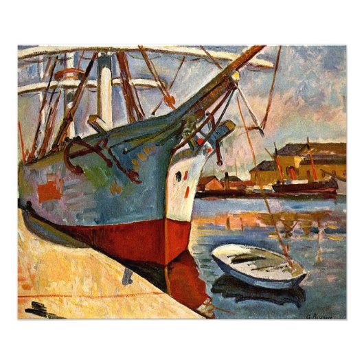 Schip in Le Havre, Georges Braque, Foto Afdruk (Voorkant)