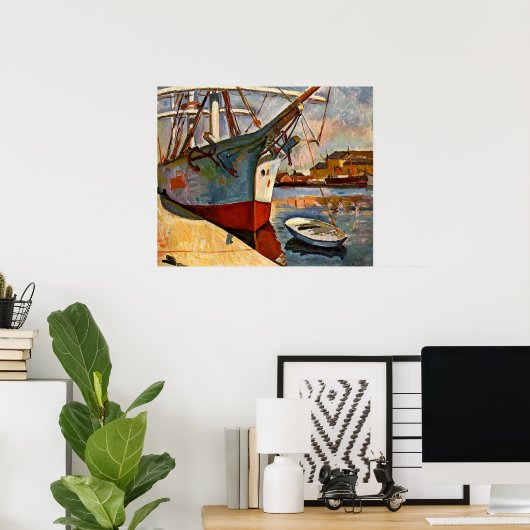 Schip in Le Havre, Georges Braque, Poster (Thuiskantoor)