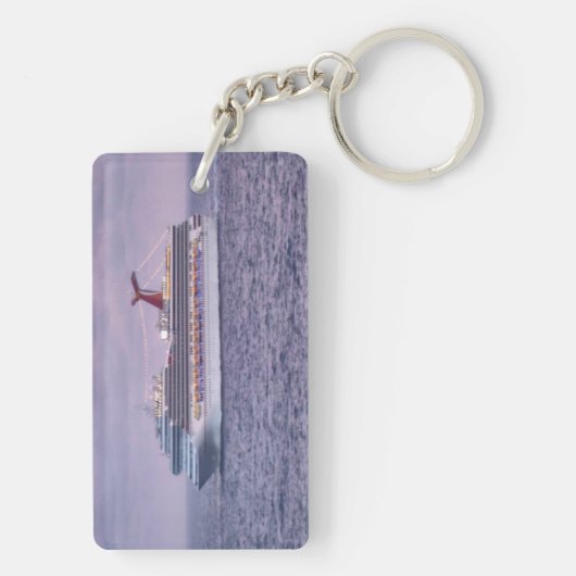 Schip in Paars Sleutelhanger (achterkant)