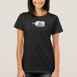 Schip in schip met flesje dat in de detailhandel t-shirt