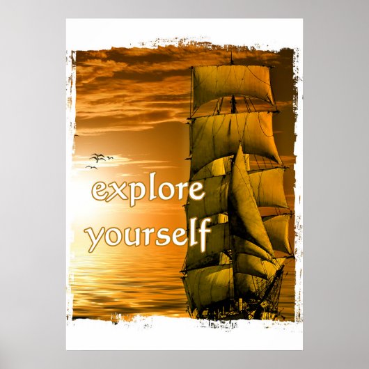  schip inspirerend motivatie reizen poster (Voorkant)