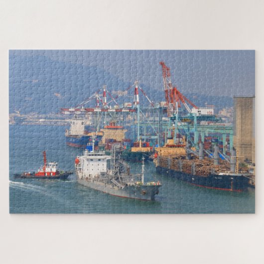Schip Jin Yang en sleepboot Legpuzzel (Horizontaal)