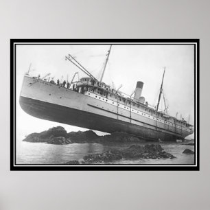 Schip loopt aan de grond Vast Foto Poster