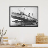 Schip loopt aan de grond Vast Foto Poster (Keuken)