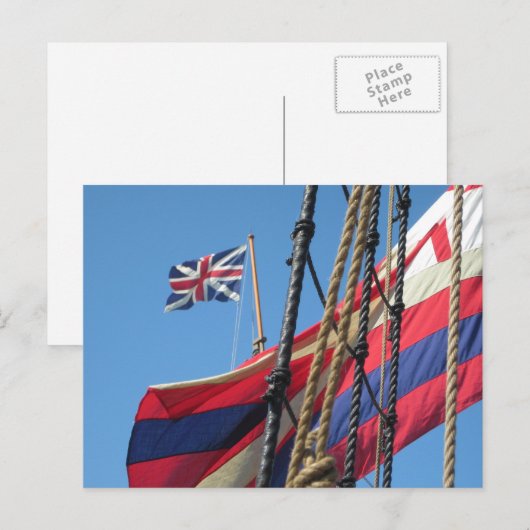 Schip-masten in Historic Jamestowne Briefkaart (Voorkant / Achterkant)