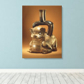 Schip met puma, Chavin Culture, c.90 BC Canvas Afdruk (Insitu (Houten vloer))