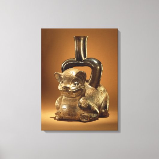 Schip met puma, Chavin Culture, c.90 BC Canvas Afdruk (Voorkant)