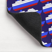 schip met rood en blauw zee muismat (Hoek)